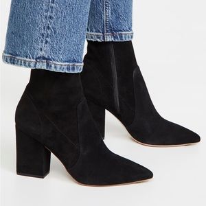 EUC Loeffler Randall Isla Booties - Black Suede